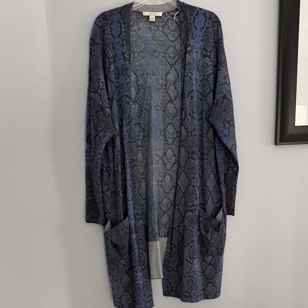 Sejour Heathered Blue and Black Sweater 2x